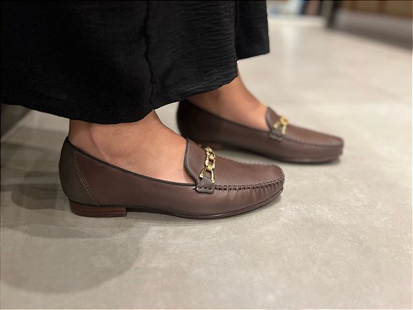 Sapato Mocassim Bridão Mocha Mousse