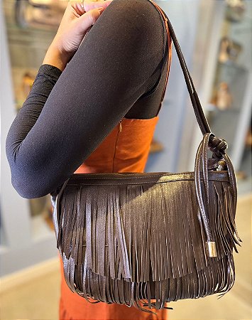 Bolsa de Franja Mocha Mousse