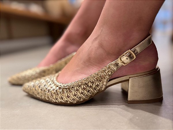 Scarpin Sling Back Tresse