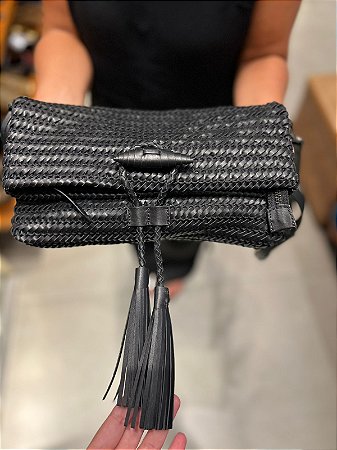 Bolsa Carteira Tresse Tela na cor Preta