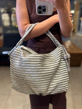 Bolsa Tressê Três Fechos Prata