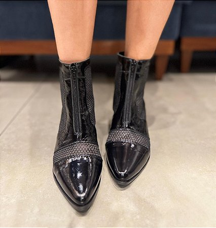 Bota Tela Verniz