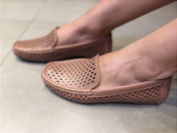 Mocassim Cortado a Laser Nude