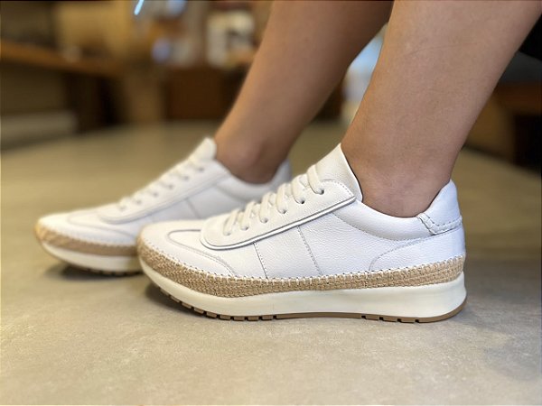 Tênis Detalhe Ráfia Off White