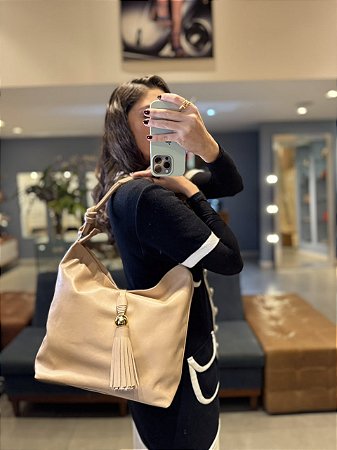 Bolsa Pelica Barbicacho Amêndoa