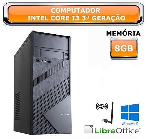 Computador CPU PC Intel Core i3 3ª Geração - Memória 8 GB