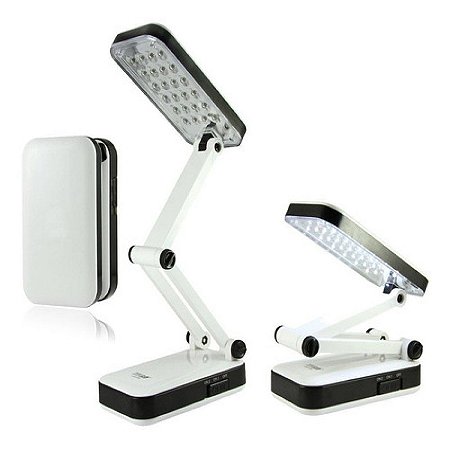 Luminária de Mesa 24 Led Abajur Dobrável Recarregável Bivolt
