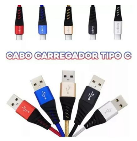 Cabo Inova USB para Tipo c 3.4a - Cores Variadas