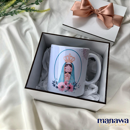 Caixa Convite Branca para Padrinho/ Madrinha com 1 Caneca Personalizada