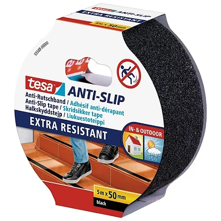 Fita Antiderrapante 50Mm X 5M Preta (Tesa)