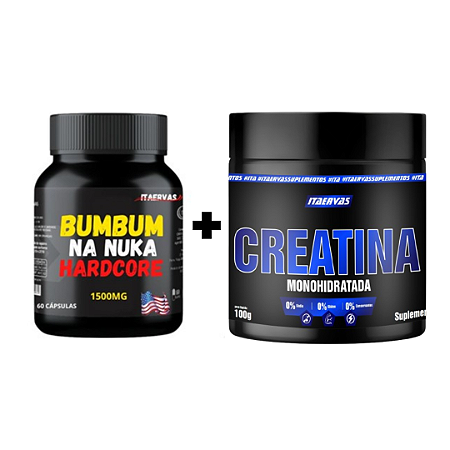 Cresce Bumbum Itaervas + Creatina Monohidratada Itaervas 100g Massa Muscular Rápida
