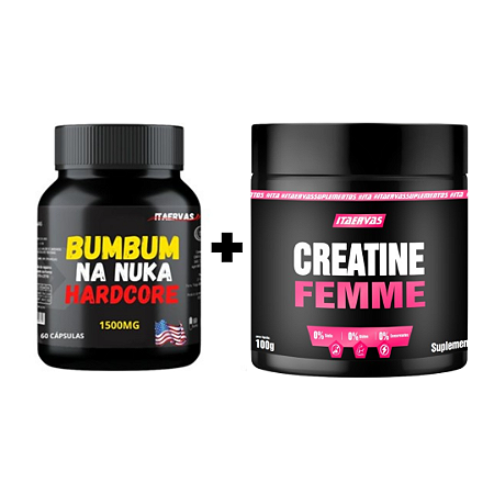 Cresce Bumbum Itaervas + Creatine Femme Itaervas 100g Massa Muscular Rápida