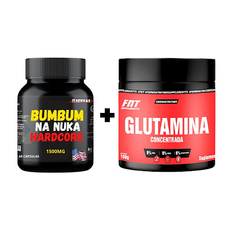 Cresce Bumbum Itaervas + Glutamina Concentrada Furynutrition 100g Massa Muscular Rápida