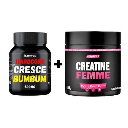 Cresce Bumbum Itaervas + Creatine Femme 100g Massa Muscular Rápida