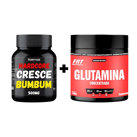 Cresce Bumbum Itaervas + Glutamina Concentrada 100g Massa Muscular Rápida