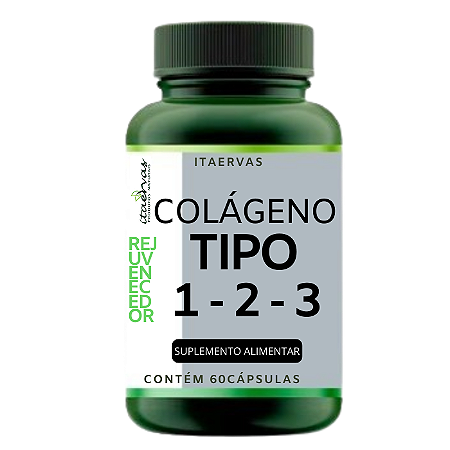 Colágeno Tipo 1, 2 e 3 Linha Premium 500mg Itaervas 60 Cápsulas