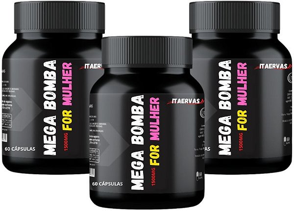 3x Novo Mega For Girls Massa Muscular 500mg Itaervas