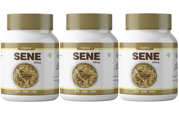 3x Sene Natural 500mg 120 Cápsulas Itaervas