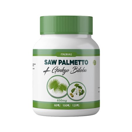Saw Pawmetto com Ginkgo Biloba 650mg Extra Forte 120 Cápsulas Itaervas