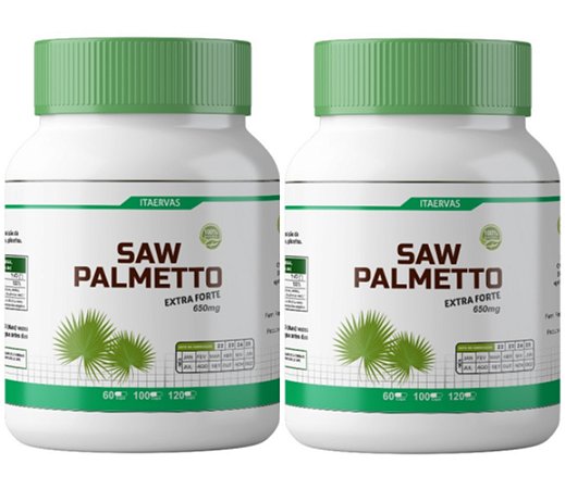 2x Saw Pawmetto 650mg Extra Forte 120 Cápsulas Itaervas