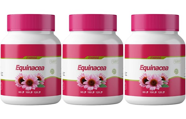 3x Equinácea 500mg 100 Cápsulas Itaervas