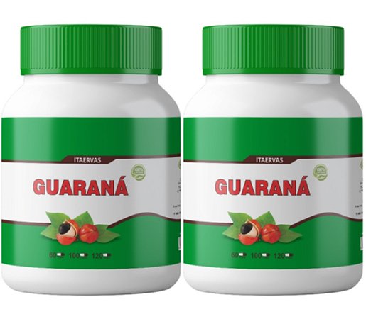 2x Guaraná em Pó 500mg Energético Natural Energia Itaervas