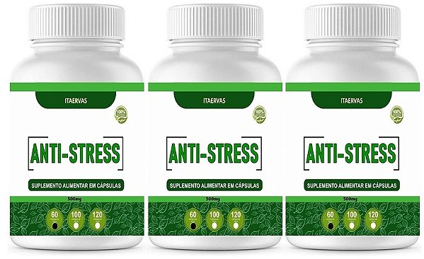 3x Natural Anti Stress 650mg 100 Cápsulas Itaervas