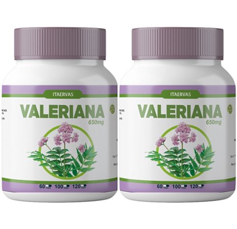 2x Valeriana Natural 500mg 120 Cápsulas Itaervas