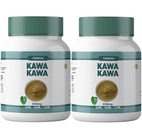 2x Kawa Kawa Natural 650mg 100 Cápsulas Itaervas