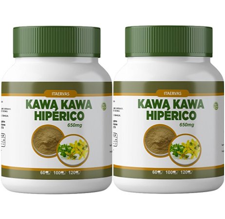 2x Kawa Kawa com Hipérico Natural 650mg 100 Cápsulas Itaervas