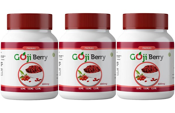 3x Farinha Seca com Goji Berry 500mg 120 Cápsulas Itaervas
