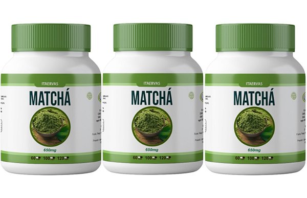 3x Seca Barriga Matchá 500mg 120 Cápsulas Itaervas