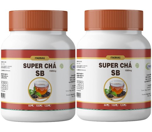 2x Super Chá Seca Barriga 500mg 120 Cápsulas Itaervas