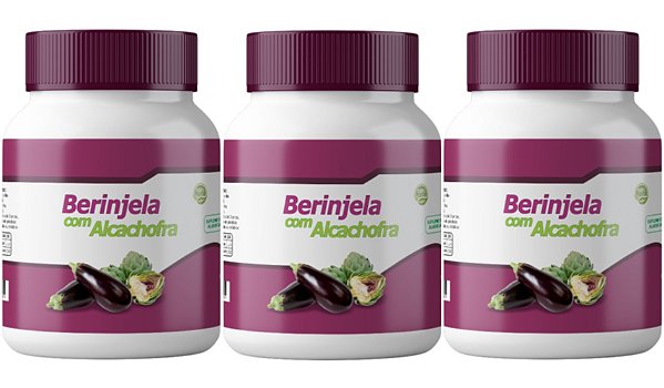 3x Farinha de Berinjela com Alcachofra 500mg 120 Cápsulas Itaervas