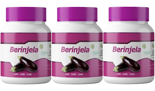 3x Farinha de Berinjela 500mg 120 Cápsulas Itaervas
