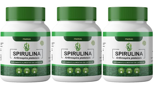 2x Spirulina 650mg 100 Cápsulas Original Itaervas