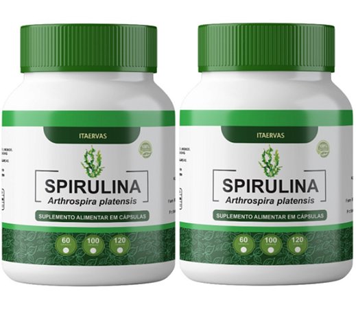 2x Spirulina 650mg 100 Cápsulas Original Itaervas