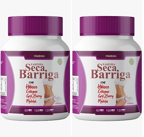 2x Seca Barriga Goji Berry Colágeno Hibisco Matchá 500mg 120 Cápsulas Itaervas