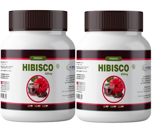 2x Hibisco Emagrecedor Natural 500mg 120 Cápsulas Itaervas