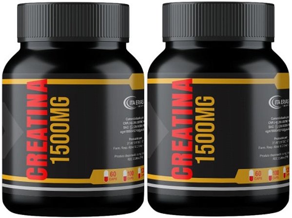 2x Creatina 100% Pura 1500mg 120 Cápsulas Itaervas