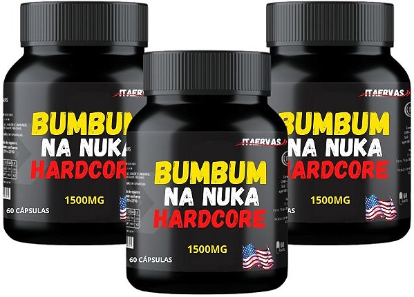 3x Bumbum Na Nuca Hardcore 1500mg Massa Muscular Hipertrofia