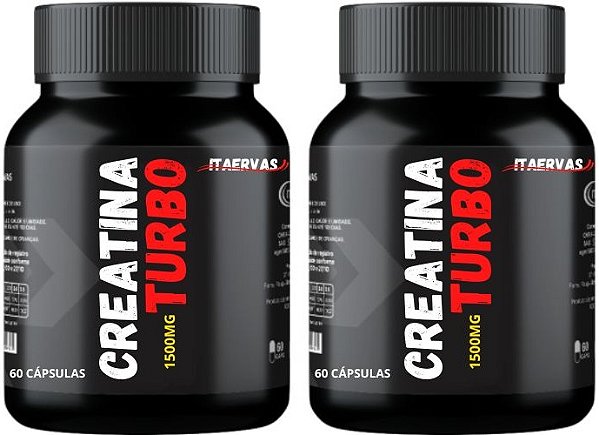 2x Creatina TURBO 1500mg Massa Muscular Força Ganhar Peso