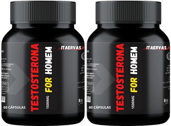2x Testosterona FOR Homem 1500mg Massa Muscular Hipertrofia