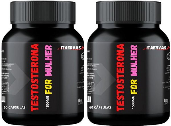 2x Testosterona FOR Mulher 1500mg Massa Muscular Hipertrofia