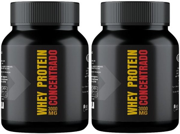 2x Whey Protein Concentrado 120 Cáps 1500mg Itaervas Proteína Massa Muscular