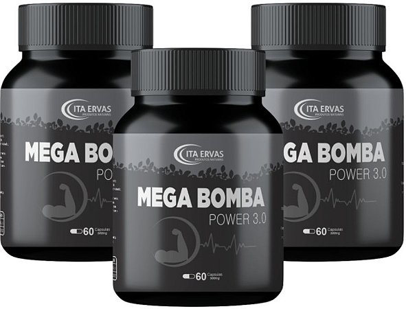 3x Mega Massa Musccular Power 3.0 Itaervas 60 Cápsulas 500mg