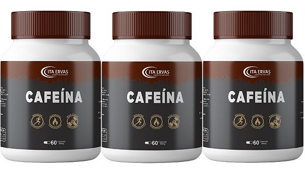 3x Cafeína Pura 500mg 60 Cápsulas Itaervas Força Energia Termogênico Pré Treino Disposição Tamanho:Único;Sabor:Natural;G