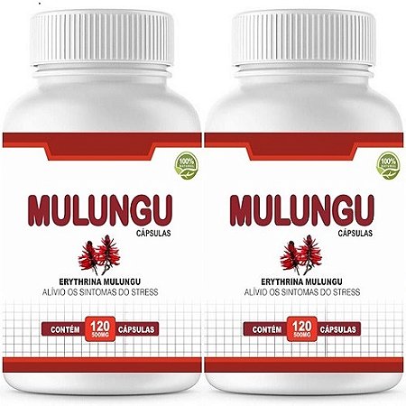 2x Calmante Natural Mulungu 500mg 120 Cápsulas Itaervas