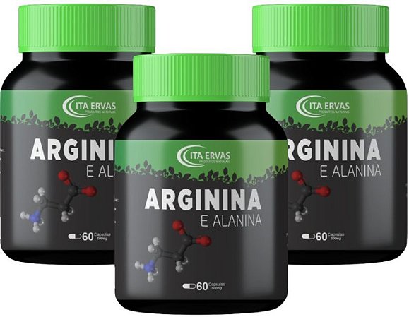 3x Arginina e Alanina Premium Itaervas 500mg 60 Cápsulas