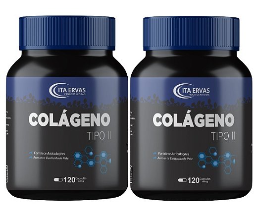 2 Potes Colágeno Tipo 2 UC-II 40mg Itaervas 120 Cápsulas